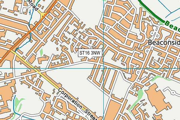 ST16 3NW map - OS VectorMap District (Ordnance Survey)