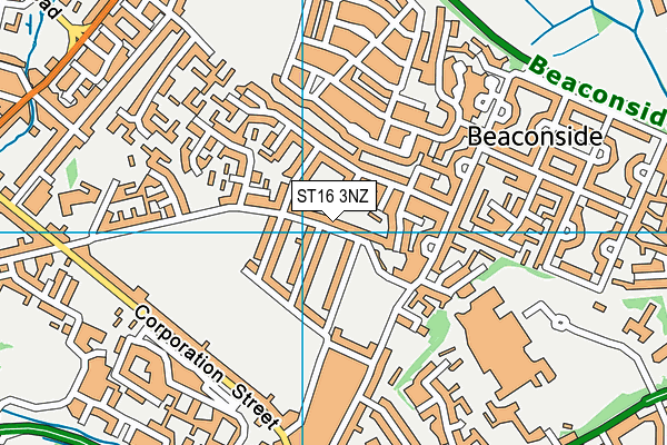 ST16 3NZ map - OS VectorMap District (Ordnance Survey)