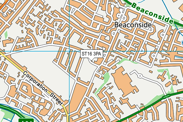 ST16 3PA map - OS VectorMap District (Ordnance Survey)