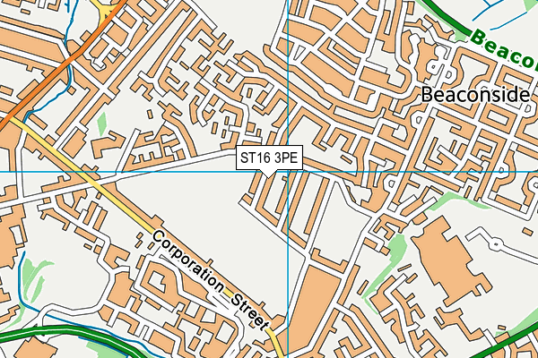 ST16 3PE map - OS VectorMap District (Ordnance Survey)