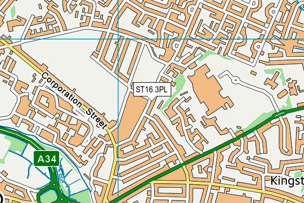 ST16 3PL map - OS VectorMap District (Ordnance Survey)