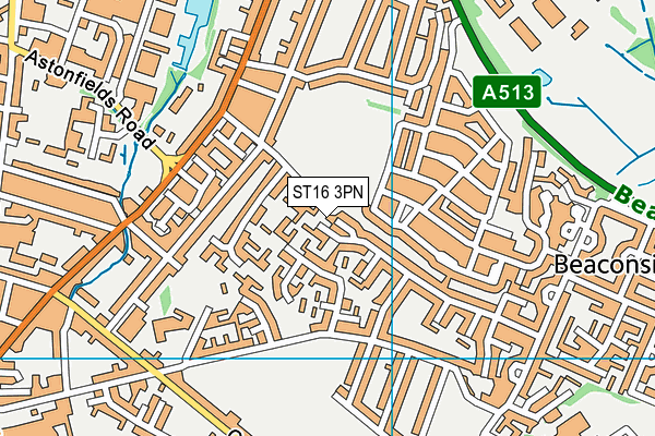 ST16 3PN map - OS VectorMap District (Ordnance Survey)