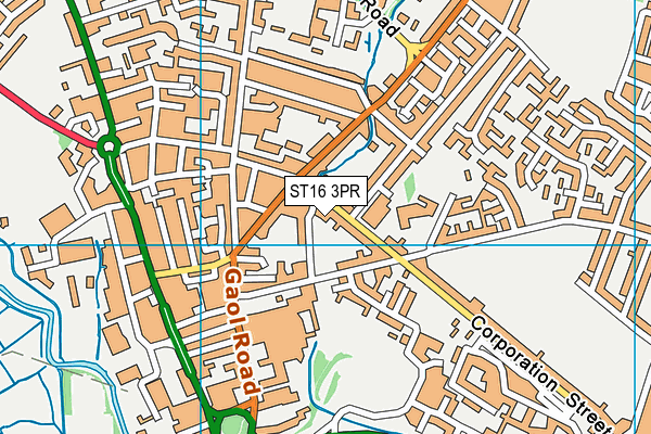 ST16 3PR map - OS VectorMap District (Ordnance Survey)