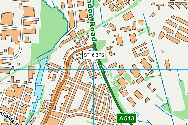 ST16 3PS map - OS VectorMap District (Ordnance Survey)