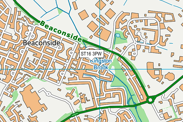 ST16 3PW map - OS VectorMap District (Ordnance Survey)