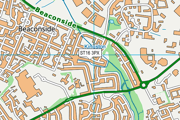 ST16 3PX map - OS VectorMap District (Ordnance Survey)
