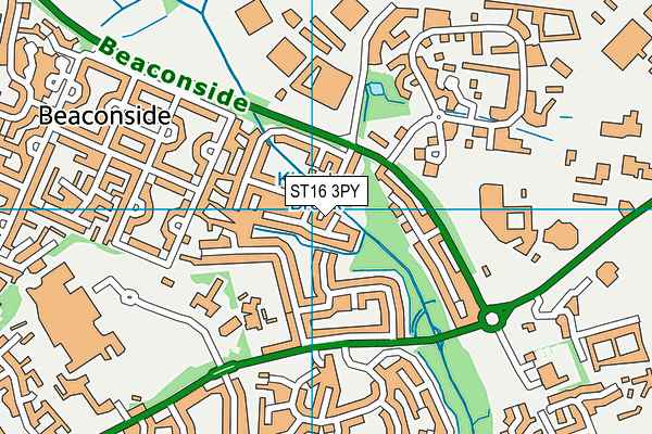 ST16 3PY map - OS VectorMap District (Ordnance Survey)