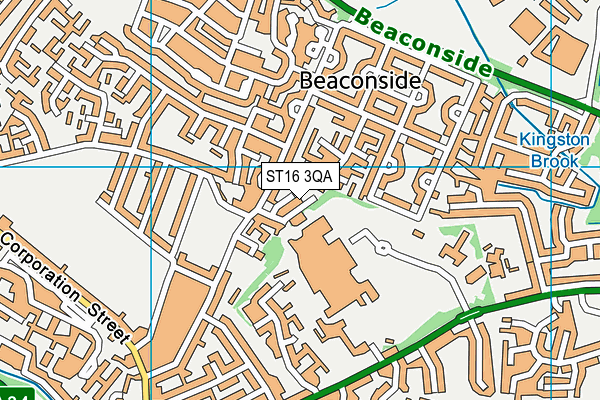 ST16 3QA map - OS VectorMap District (Ordnance Survey)