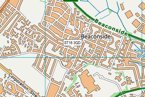 ST16 3QD map - OS VectorMap District (Ordnance Survey)