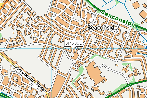 ST16 3QE map - OS VectorMap District (Ordnance Survey)
