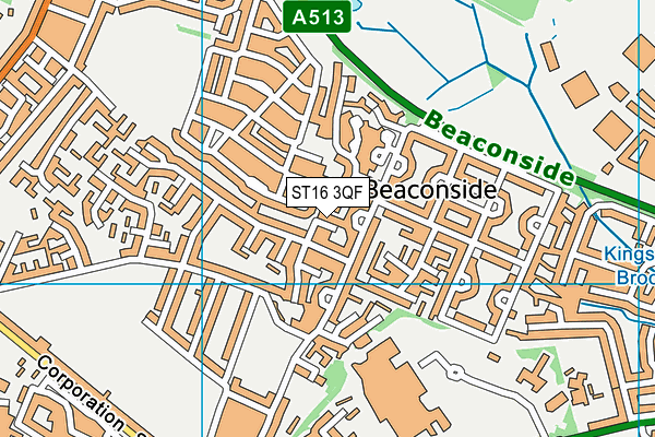ST16 3QF map - OS VectorMap District (Ordnance Survey)
