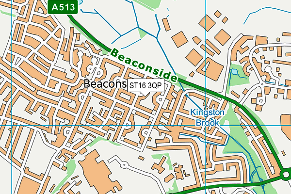 ST16 3QP map - OS VectorMap District (Ordnance Survey)