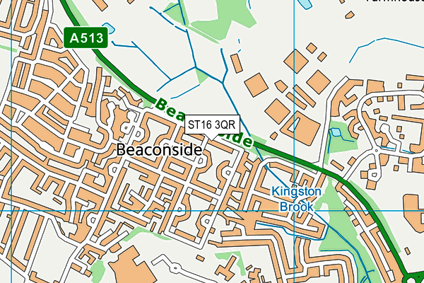 ST16 3QR map - OS VectorMap District (Ordnance Survey)