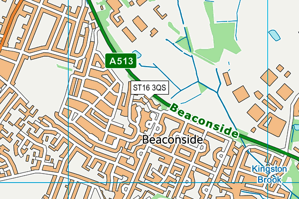 ST16 3QS map - OS VectorMap District (Ordnance Survey)
