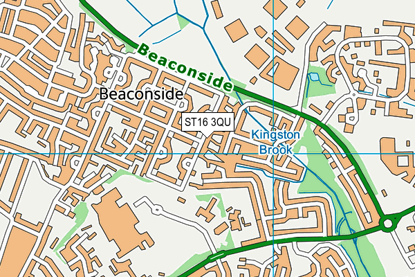 ST16 3QU map - OS VectorMap District (Ordnance Survey)