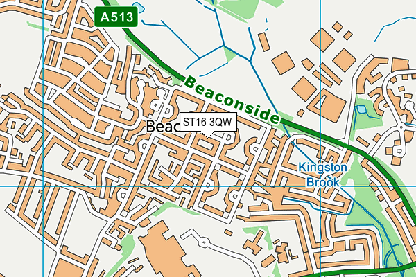 ST16 3QW map - OS VectorMap District (Ordnance Survey)