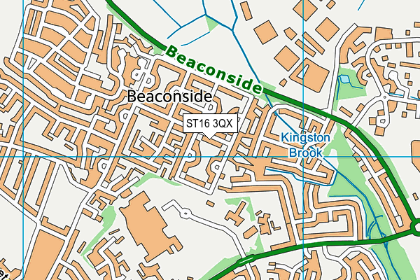ST16 3QX map - OS VectorMap District (Ordnance Survey)