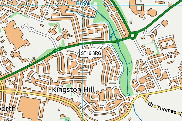 ST16 3RG map - OS VectorMap District (Ordnance Survey)