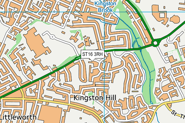 ST16 3RH map - OS VectorMap District (Ordnance Survey)