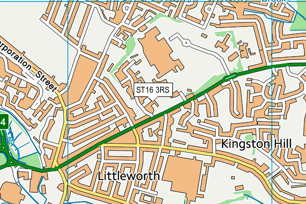 ST16 3RS map - OS VectorMap District (Ordnance Survey)