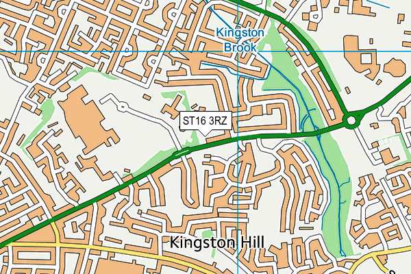 ST16 3RZ map - OS VectorMap District (Ordnance Survey)