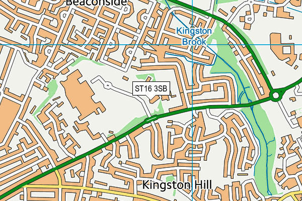 ST16 3SB map - OS VectorMap District (Ordnance Survey)