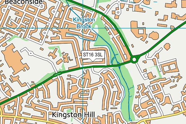 ST16 3SL map - OS VectorMap District (Ordnance Survey)