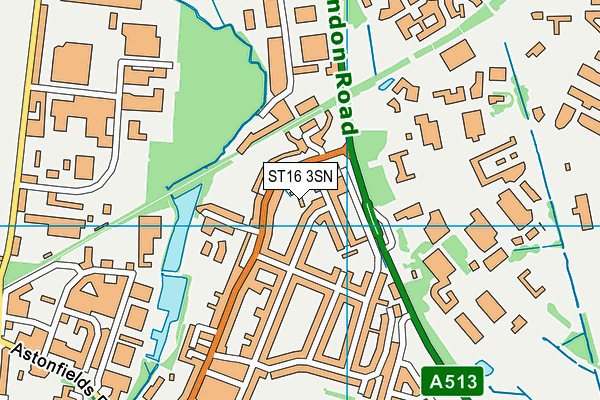 ST16 3SN map - OS VectorMap District (Ordnance Survey)