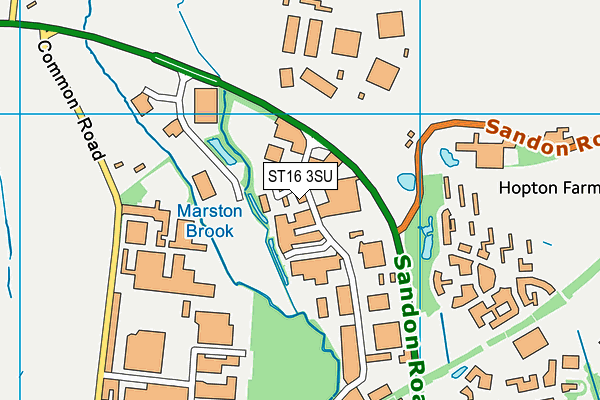 ST16 3SU map - OS VectorMap District (Ordnance Survey)