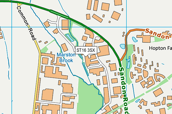 ST16 3SX map - OS VectorMap District (Ordnance Survey)