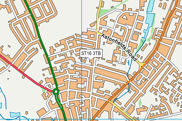 ST16 3TB map - OS VectorMap District (Ordnance Survey)
