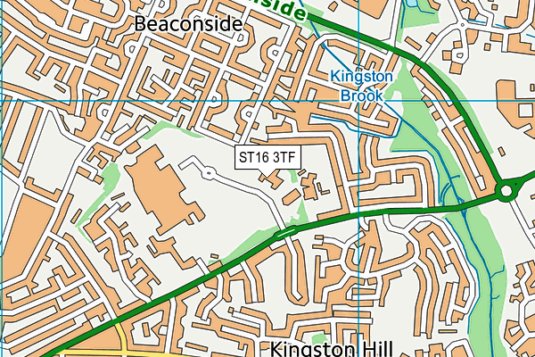 ST16 3TF map - OS VectorMap District (Ordnance Survey)