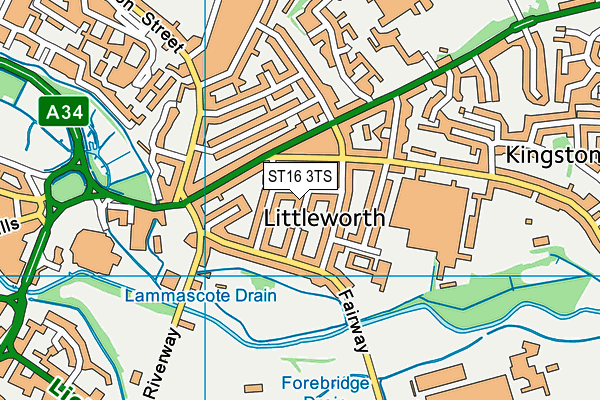 Littleworth Park (Closed) map (ST16 3TS) - OS VectorMap District (Ordnance Survey)