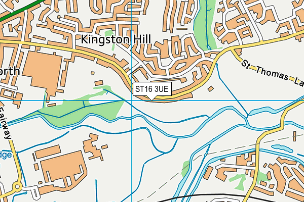 ST16 3UE map - OS VectorMap District (Ordnance Survey)