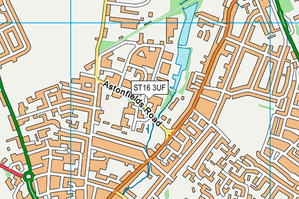 ST16 3UF map - OS VectorMap District (Ordnance Survey)