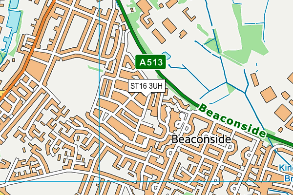 ST16 3UH map - OS VectorMap District (Ordnance Survey)