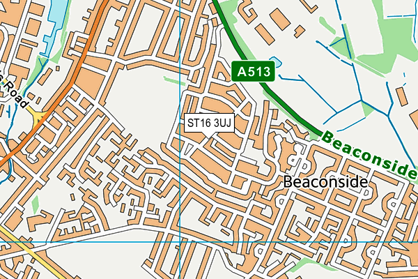 ST16 3UJ map - OS VectorMap District (Ordnance Survey)