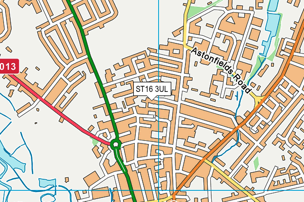 ST16 3UL map - OS VectorMap District (Ordnance Survey)