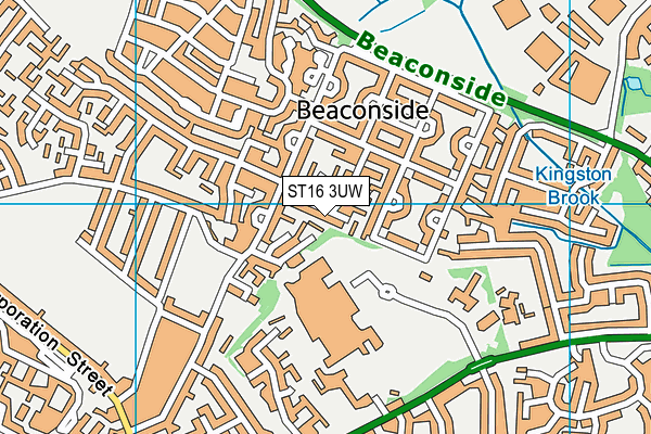 ST16 3UW map - OS VectorMap District (Ordnance Survey)
