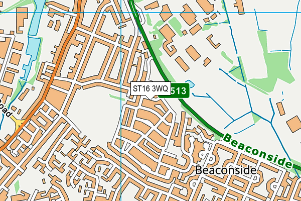 ST16 3WQ map - OS VectorMap District (Ordnance Survey)
