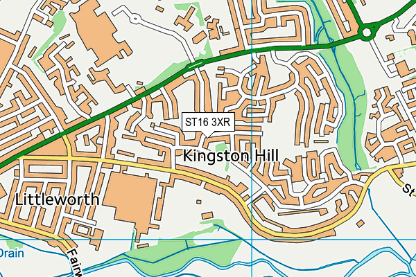 ST16 3XR map - OS VectorMap District (Ordnance Survey)