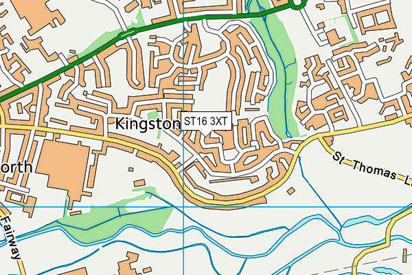 ST16 3XT map - OS VectorMap District (Ordnance Survey)