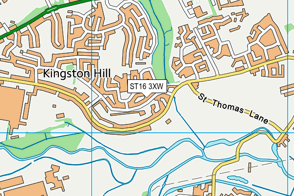 ST16 3XW map - OS VectorMap District (Ordnance Survey)