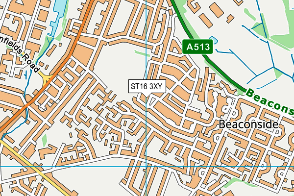 ST16 3XY map - OS VectorMap District (Ordnance Survey)