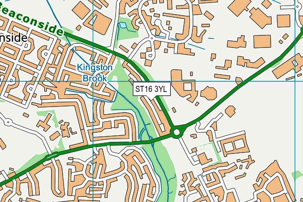 ST16 3YL map - OS VectorMap District (Ordnance Survey)