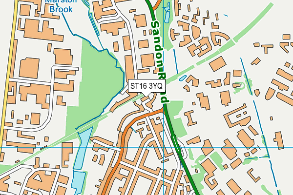 ST16 3YQ map - OS VectorMap District (Ordnance Survey)