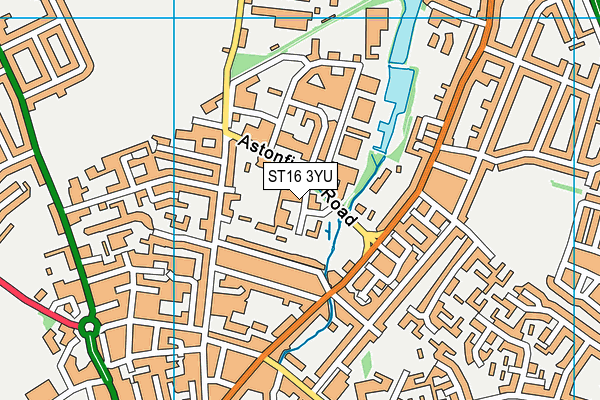 ST16 3YU map - OS VectorMap District (Ordnance Survey)