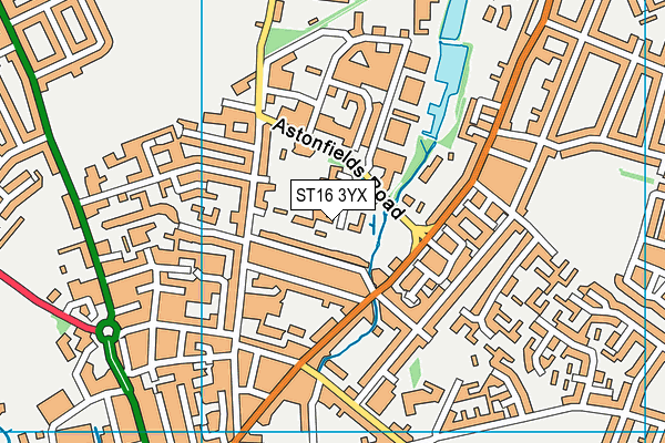 ST16 3YX map - OS VectorMap District (Ordnance Survey)