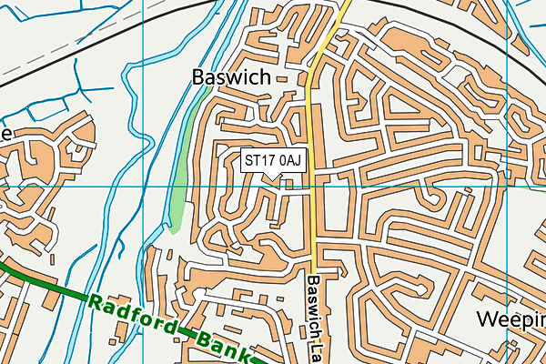 ST17 0AJ map - OS VectorMap District (Ordnance Survey)