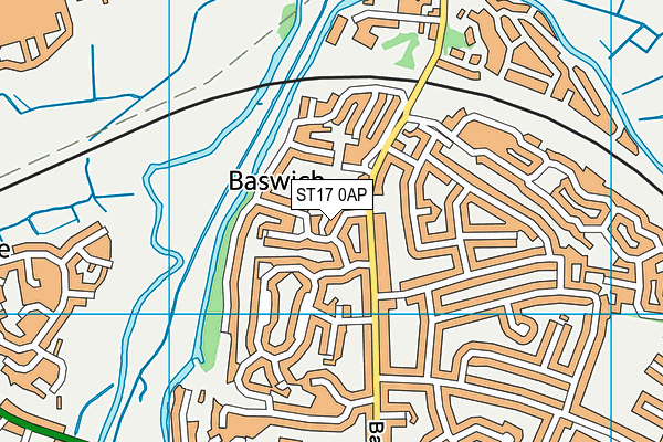 ST17 0AP map - OS VectorMap District (Ordnance Survey)